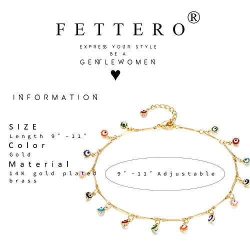 Image of Fettero Anklet Bracelets for Women Gold Plated Dainty Waterproof Anklet Charm Bracelet Summer Beach Foot Jewelry
