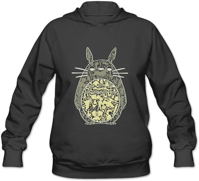 A Popular Japanese Animated Fantasy Film Directed in 1988 Print on Black Pullover Hoodie