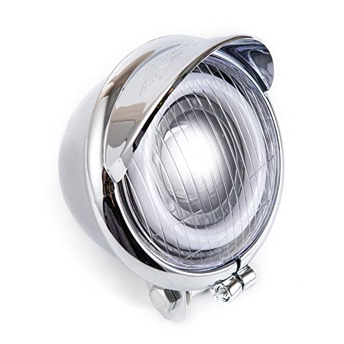 Antibrouillard Moto LED Puissant Projecteur Phare Chrome avec Feu Diurne Angel Eye