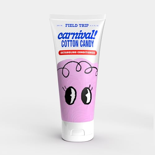 Field Trip Kids Carnival - Cotton Candy Scent - Hair Care for Kids - Tear Free - Leaves Hair Soft &amp; Tangle-Free With Chamomile, Lavender, &amp; Aloe (8.4 ounce, Cotton Candy Conditioner)