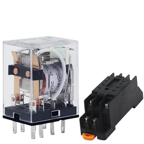 Relais HH52P DPDT miniature avec indicateur LED et socle de raccordement 8 broches