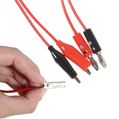 Image of DIANN 6pcs Banana Plug to Alligator Clip Test Lead Cable 4mm Banana Plug Leads Kit Line Wire 1m for Multi-Meter Electrical Test (3pcs Red and 3pcs Black)