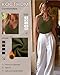 Velvelhall 4 Pack Women's Thermal Tank Tops, V Neck Fleece Lined Underwear Top Sleeveless Warm Cami Base Layer Vest(Black, Dark Gray, Army Green, Gray Brown,Medium)