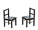 UTEX Child's Wooden Chair Pair for Play or Activity, Set of 2, Espresso …