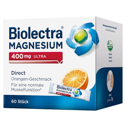 Biolectra Magnesium 400 mg Direct Sticks Orange, 60 Stück: Für ei...