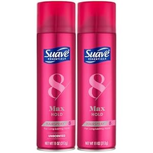 Suave Hairspray Max Hold Variety 2-Pack, Unscented & Scented Formulas – Aerosol Hairspray, 11 Oz Ea.