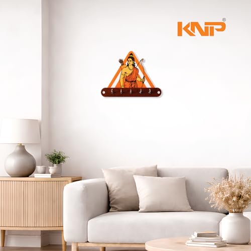 Image of KNP Art Acrylic Key Holders, Premium HD UV Printed, Multipurpose Key Stand for Home, Office Decor, Weather Proof, Anti-Rust, Wall Mounted Key Holder, Cartoon Theme, (Ram)