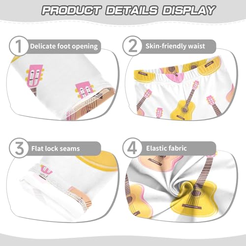 Acoustic Guitar Girls Leggings,Workout Leggings for Girls Toddler Athletic Legging Size for 3-10T3