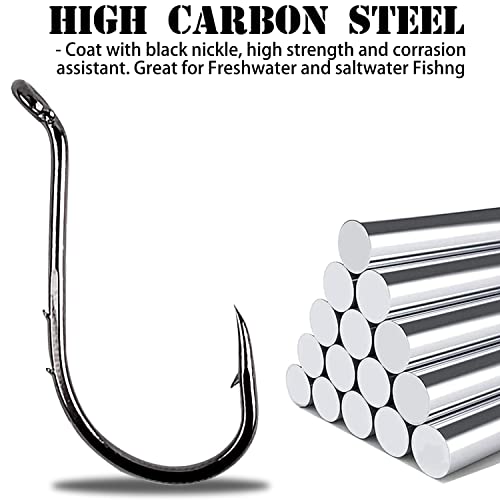 Octopus Köderhalter Angelhaken Octopus Kreis Haken J Haken Widerhaken Köder halten Offset Haken Extra Scharf für… – Bild 4