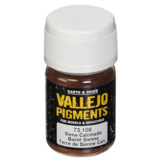VALLEJO-3073106 73106 PIGMENTS Color Siena CALCINAD, Multicolor, 30 ml (Paquete de 1) (3073106)
