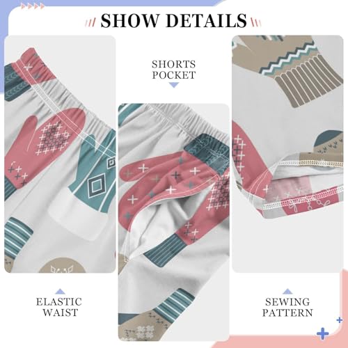 Boys' Pants Christmas Winter Knitted Mittens Long Bottom Jogger Pants Elastic Waist Trousers with Pockets S-XL4