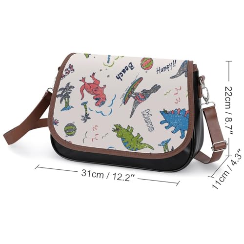 Crab Print Women's Crossbody Bag Detachable Wide Strap Shoulder Bag with Pockets Daily Work Bag2