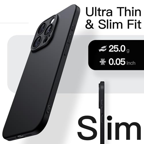 Image of JETech Slim Case for iPhone 16 Pro Max, Black Titanium | Camera Lens Protection, Ultra-Thin Matte Finish, Lightweight Minimalist Cover