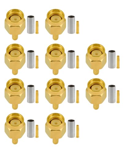 Vecys 10 PCS RP SMA Connectors RP SMA Male Crimp Connector for RG316 RG174 RF Coax Cable - Image 3