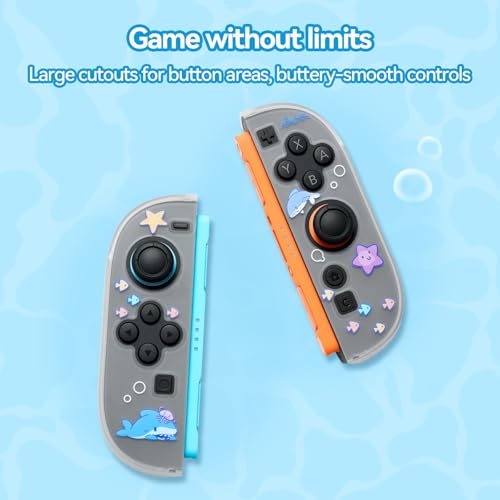 Image of GeekShare Slim Cover Case Compatible with Switch 2, Shock-Absorption and Anti-Scratch PC Cover Skin for Switch 2 Game Console - Shark Party