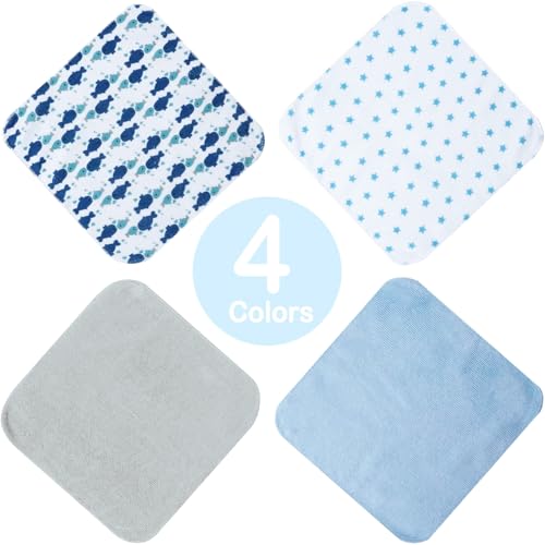 Image of Softan Baby Washcloths, 24Pack Baby Wash Cloths Extra Soft & Ultra Absorbent, Baby Towels and Washcloths Face Towel Unisex for Boys Girls Body, Washclothes Gentle on Sensitive Skin, 9x9 Blue Whale