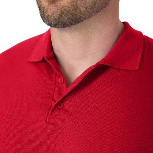 Image of Hanes Men's X-Temp Short Sleeve Polo Shirt, Midweight Men's Shirt
