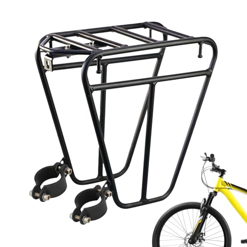 Fahrrad Gepäckträger Vorne - Frontgepäckträger Mountainbike Federgabel - Fahrrad Gepäckhalter Aus Stahl Kann Gepäckträgertasche/Fahrradkorb/Zelt/Schlafsack Tragen Für Mountainbike, Rennrad