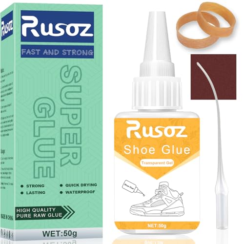 Rusoz Pegamento Para Zapatos Transparente 50g Pegamento De Reparación De Zapatos Impermeable Pegamento Zapatos Profesional Pegamento Para Suela De Zapatos Para Zapatos Deportivos, Cuero, Botas