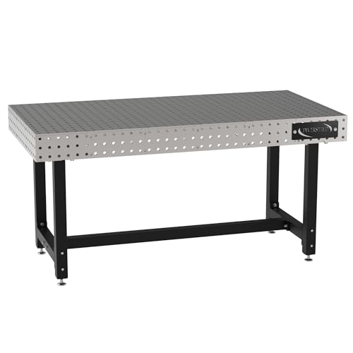 (CTE) Classroom Welding &amp; Fixture Table, 36" H x 72" L x 36" D, 1/4" Carbon Steel Top, Black Powdercoat Legs, Self-Leveling Feet, Made in The USA