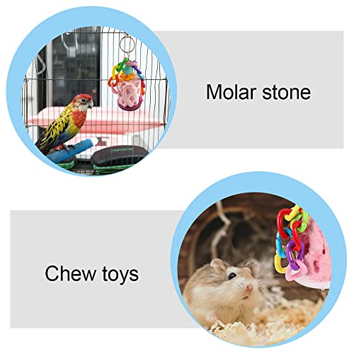 YongXiangPeng Parrot Chew Toy,2 Pcs Cockatiel Tear Toys Bird Beak Calcium Stone - Image 4