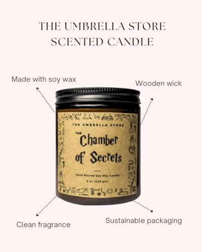 Image of THE UMBRELLA STORE The Chamber of Secrets Scented Candle| Luxury Scented Candle | Home Decor Candle (The Chamber of Secrets), Glass, Aromatherapy