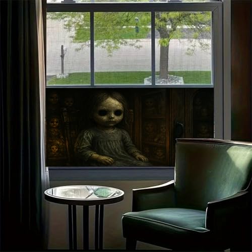 Película de privacidad para ventana muñeca espeluznante 39.3x17.7 pulg miniatura 4