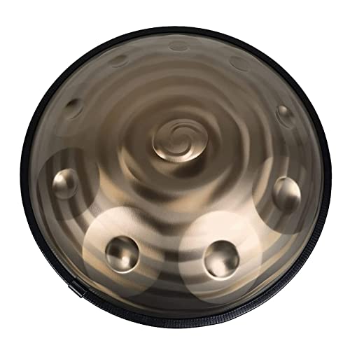GKPLY Tambor de Disco de Mano, Tambor de Mano de 10 Notas, Tambor de lengüeta de Acero de 22 Pulgadas con Bolsa, mazo de Mano, Soporte, percusión armónica, para curación de Sonido, liberación