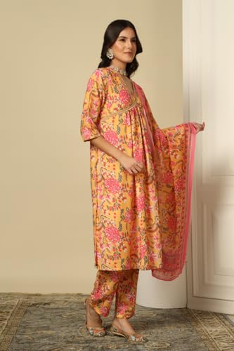 Image of Leriya Fashion Black Kurta Set for Woman | Kurti Set for Woman | Anarkali Suit for Women Kurtis | Short Kurti for Women | Ethnic Jaipuri Straight Kurta Set with Palazzo Pants | Salwar Suit for Party Outfits