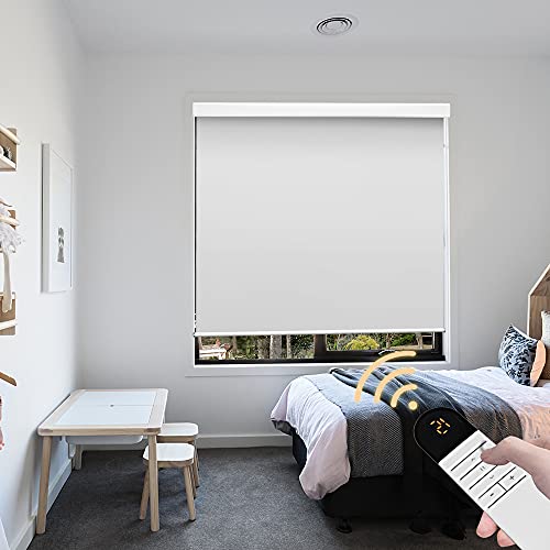 Motorized Window Blinds Smart Blinds Roller Shade Blackout Motorized Blinds for Windows with Remote Control Automatic Blinds for Office Hotel Home Restaurant