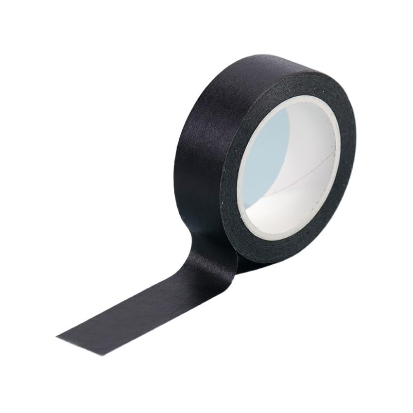 Miniatura 5 de washi - Cinta adhesiva adhesiva de papel decorativo básico grabable, 0.591 in x 32.8 ft, color blanco sólido y negro, material escolar, papelería, 1