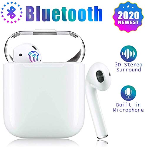 Cuffie Bluetooth,cuffie wireless Bluetooth,cuffie sportive in-ear,cuffie stereo con microfono e custodia di ricarica,adatte per cuffie Apple Airpods Android/iPhone/Samsung/Huawei