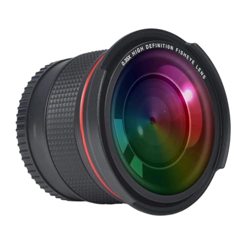 Compatible con Nikon D5200, D5100, D3500, D3400, D3300, D3200 y D3100. Lente Ojo de pez Gran Angular de 0.35x de 52 mm, 55 mm y 58 mm for cámaras DSLR.(1x58mm)