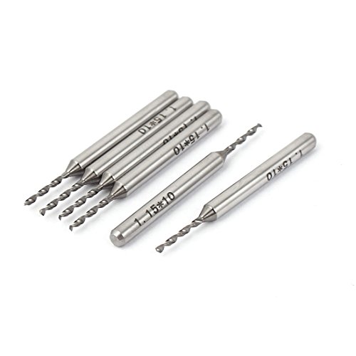 Aexit 1.15mm x Fuses 10.5mm x 3.175mm Spiral Flute Carbide PCB Micro Drill Bits PCB Fuses 6 Pcs