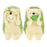 Hemoton 2pcs Kids Toothbrush Holder Wall Mounted Cute Cartoon Hedgehog Shaped Self Adhesive Bathroom Storage Organiser for Decorations Green
