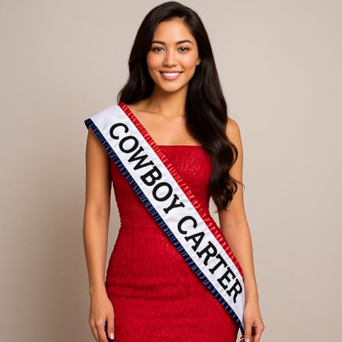 Cowboy Carter Sash with Red and Blue Frills2
