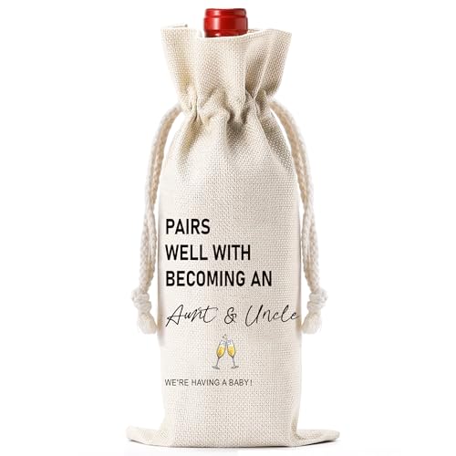 Becoming Aunt & Uncle Wine Bag, Funny New Mom Dad