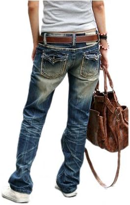 Amazon デニムジーンズ ユーズド風 レディース ローライズ 色落ちウォッシュ ミリタリー ワークパンツ ジーパン Xxl ジーンズ 通販