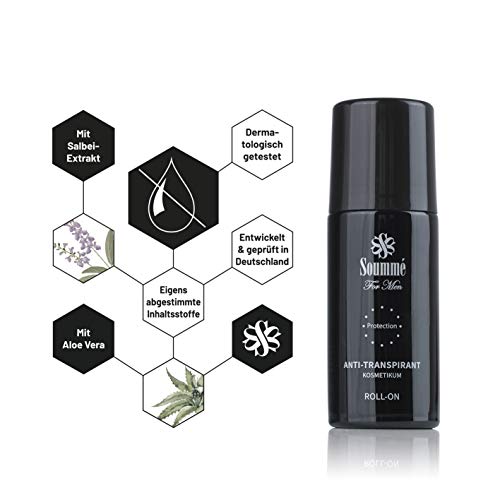 Soummé Antitranspirant Protection Roll-On for Men Kosmetikum | 50 ml | Schützt vor Schweiß- und Geruchsbildung, Dermatologisch getestet