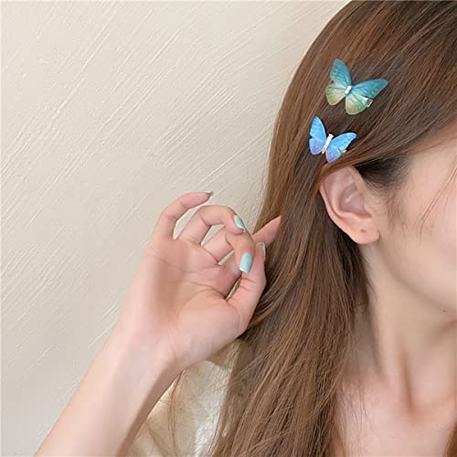 JLEivvi 5 Pcs Mini Butterfly & Fairy Bobby Pin Hair Accessories - Lady Hair Clips for Girls & Women - Wedding & Party Bride (Blue) - Image 4