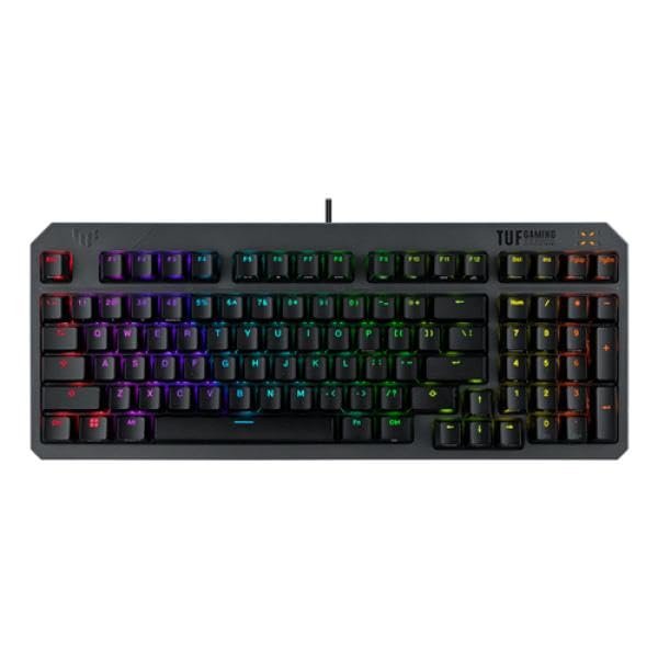 ASUS TUF Gaming K3 Gen II Compact Keyboard with 98 Keys, RGB Optical Mechanical Switches, Damping Foam, IP57, Removable Top Plate and Aura Sync, Spanish QWERTY Keyboard