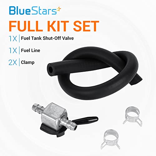 Bluestars 48568 1/4" Inline Fuel Shut Off Valve Kit - For Scagg 48568 Oregon 07-403 180 Degree Ball Valve Heavy Duty Inline Cut Petcock Gas Diesel Petrol For 1/4" Fuel Line Lawn Mower Replacement Part #TOP1