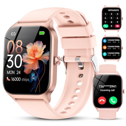 Image of IKT Smart Watch Fits for Android and iPhone, 1.85 inch Fitness Tracker, Men Women's Smartwatch with Answer /Make Calls /112+ Sports Modes /Message Reminder, IP68 Waterproof, for Gift Pink