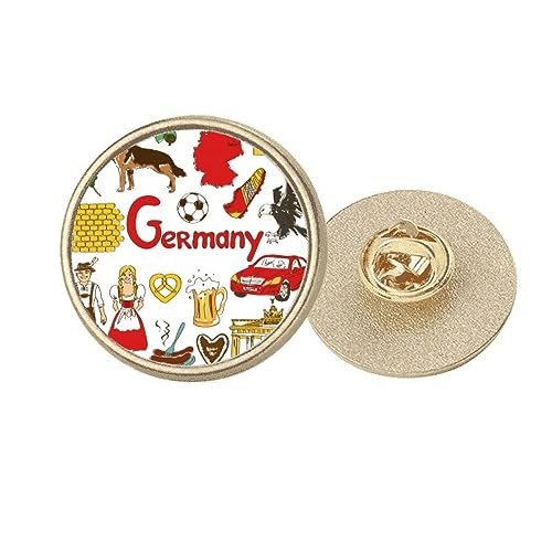 Broche Allemagne en métal doré de qualité supérieure, taille M ronde