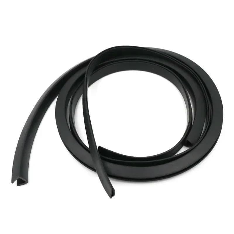 Tira de sellado de borde de goma en forma de U, negra, de 1 a 5 m, para puertas de coche, vidrio y paneles metálicos, borde plano de 10 mm (5 metros)