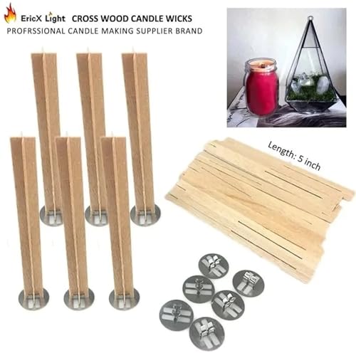 Mechas de madera para velas 120 unidades 5 pulg miniatura 2