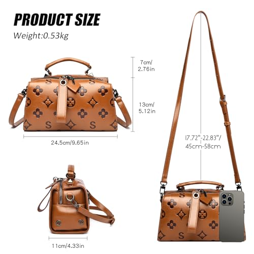 Bolso Satchel pequeño de cuero para mujer miniatura 4