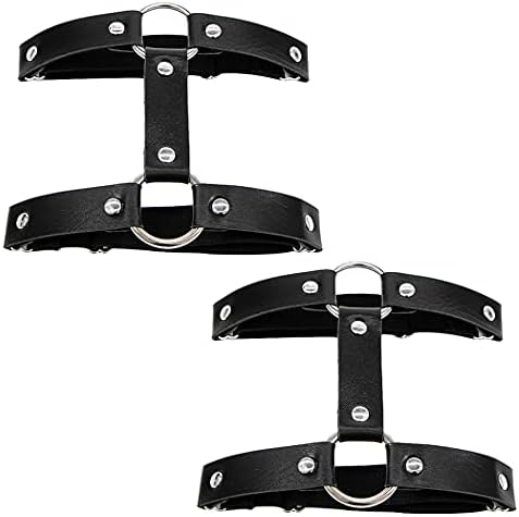 Leder Harness Oberschenkel-Band - Gothic Strumpfband Körperkette Schwarz