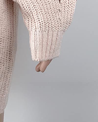 Women Turtleneck Knitted Dress Autumn Solid Long Sleeve Casual Elegant Mini Sweater Dress 5