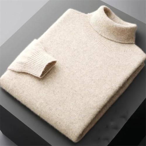 Men's Solid High Lapel Pullover Winter Basic Knitted Casual Sweater2